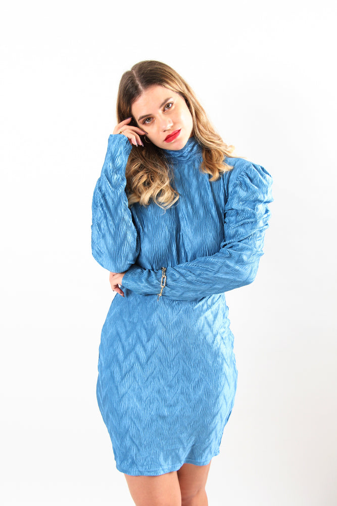 
                  
                    Load the image in the gallery,Blue puff sleeve dress
                  
                