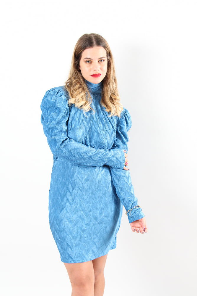 
                  
                    Load the image in the gallery,Blue puff sleeve dress
                  
                